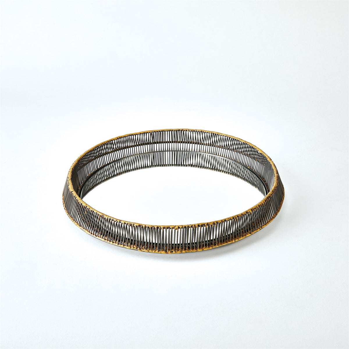 Plateau/miroirs en fil de fer fouetté