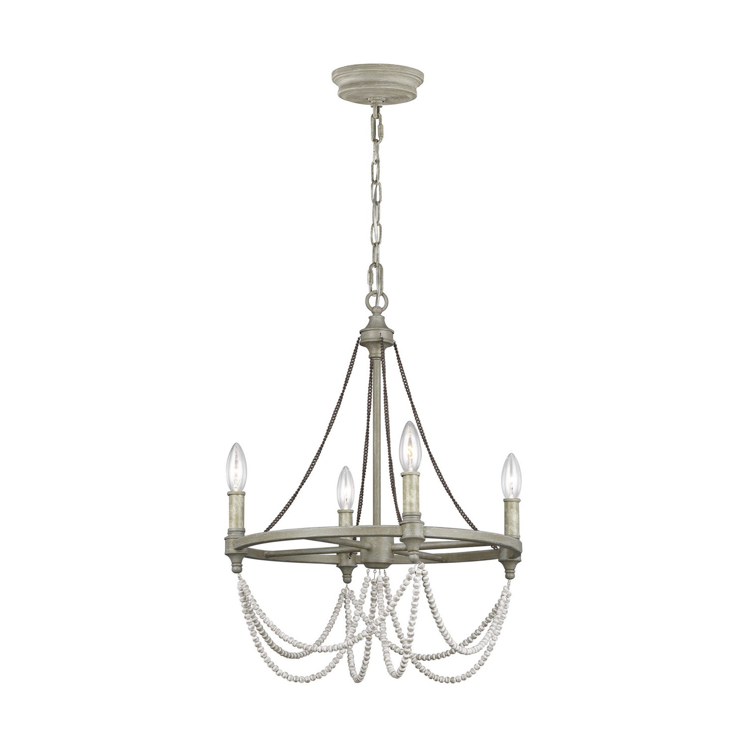 Visual Comfort Studio Canada - F3331/4FWO/DWW - Four Light Chandelier - Beverly - French Washed Oak / Distressed White Wood