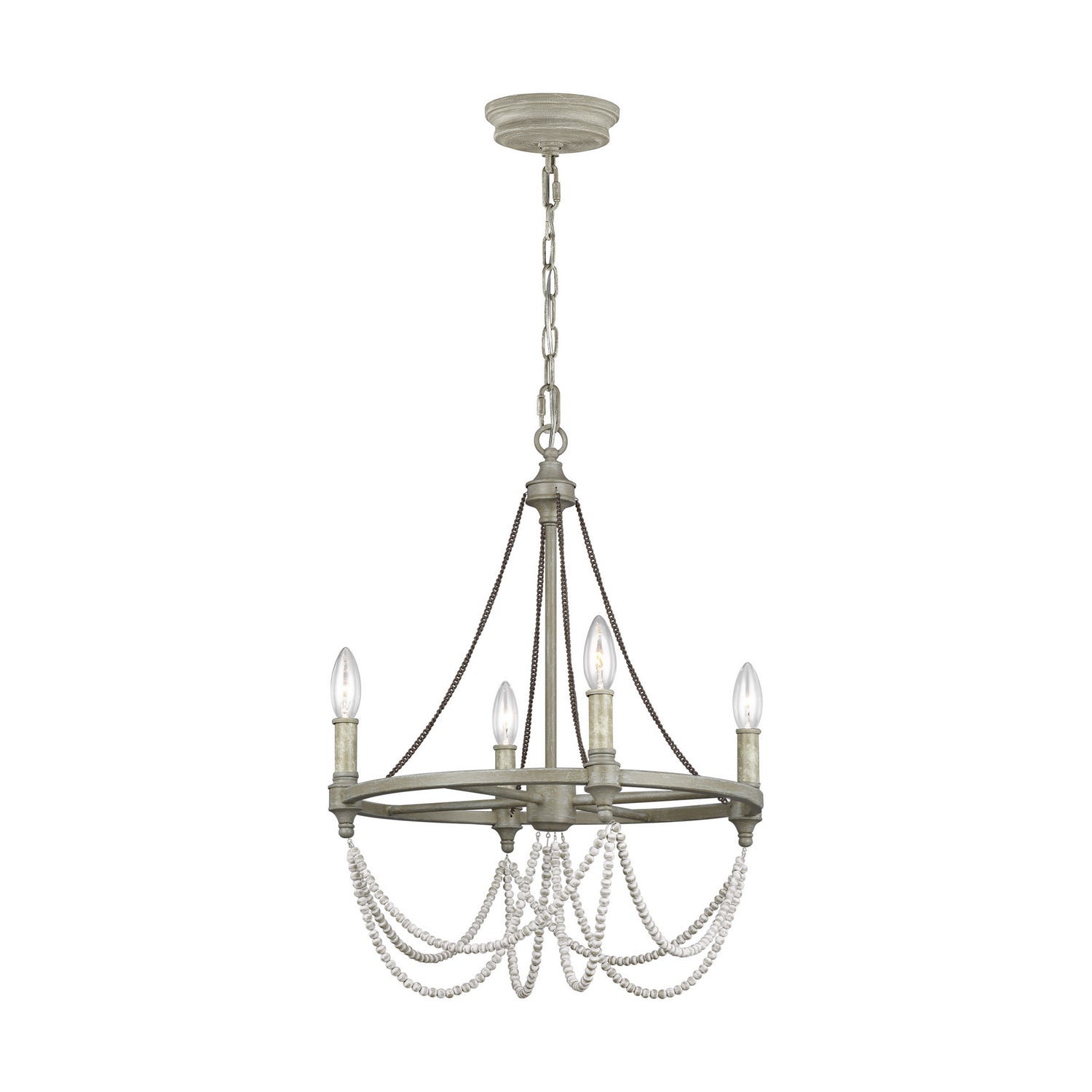 Visual Comfort Studio Canada - F3132/6FWO/DWW - Six Light Chandelier - Beverly - French Washed Oak / Distressed White Wood