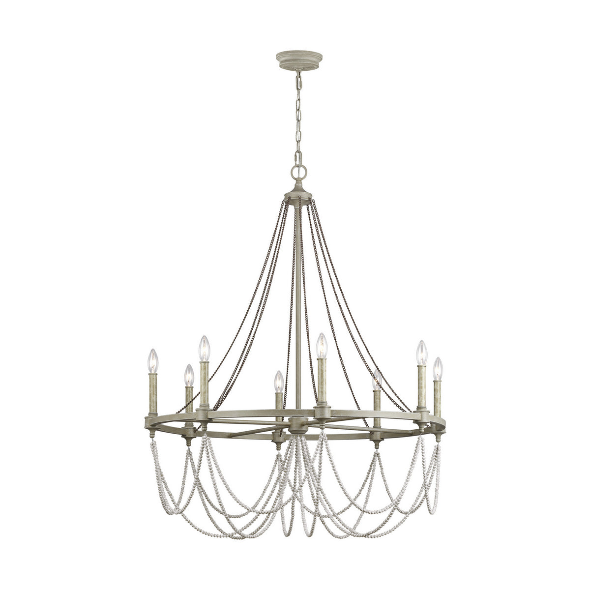Visual Comfort Studio Canada - F3332/8FWO/DWW - Eight Light Chandelier - Beverly - French Washed Oak / Distressed White Wood