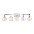 Visual Comfort Studio Canada - VS24405PN/TXB - Five Light Vanity - Clara - Polished Nickel/Textured Black