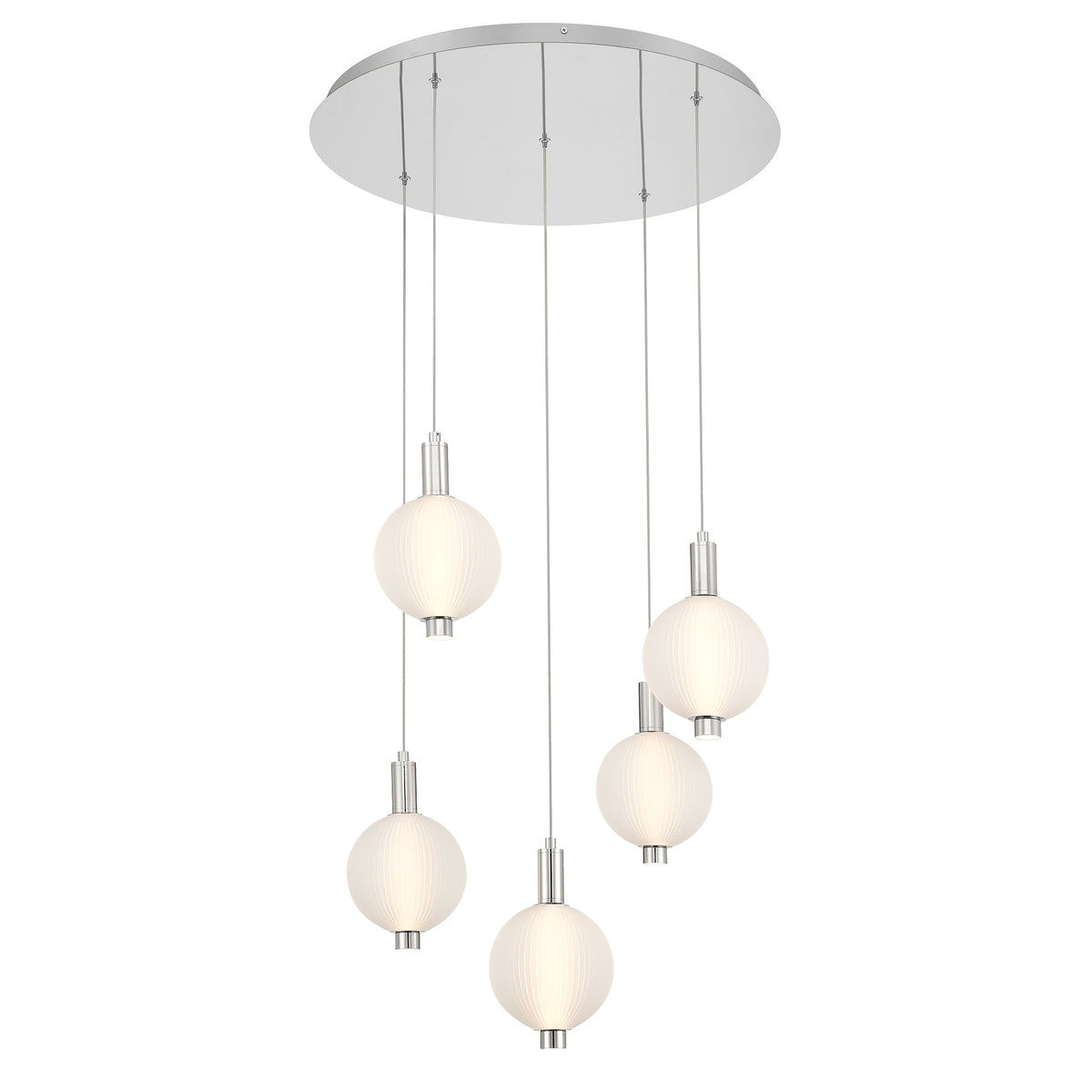 Eurofase 47208-025 Palmas LED Multi-Light Pendant in Polished Nickel