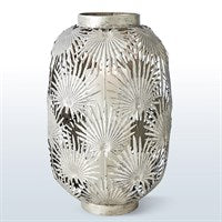 Lanterne en nickel en forme de feuille de palmier tropicale