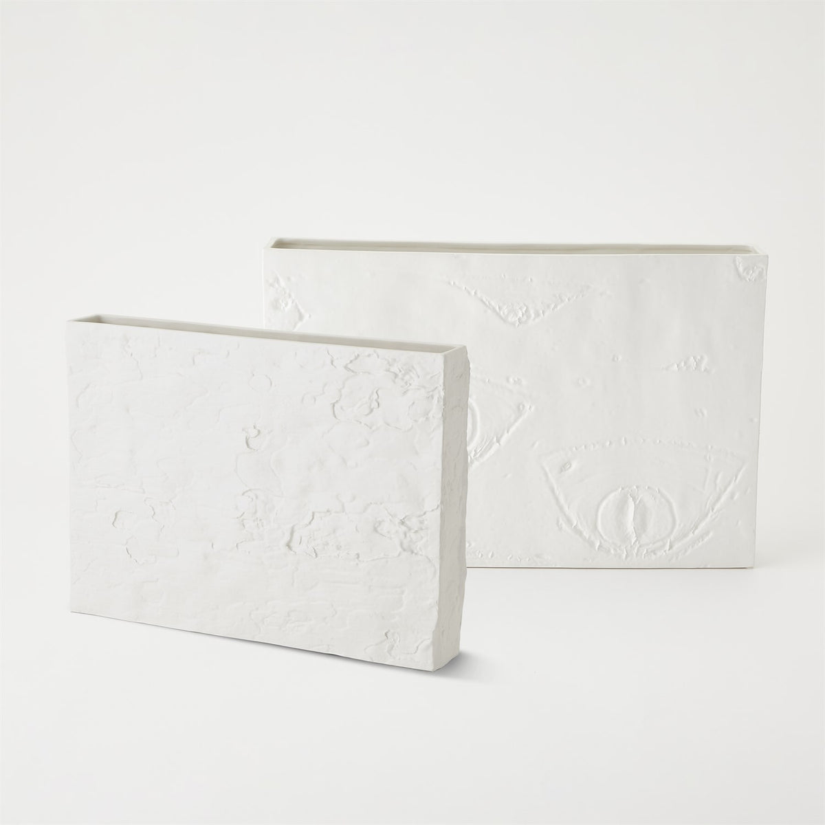 Tree Bark Texture Vase Matte White