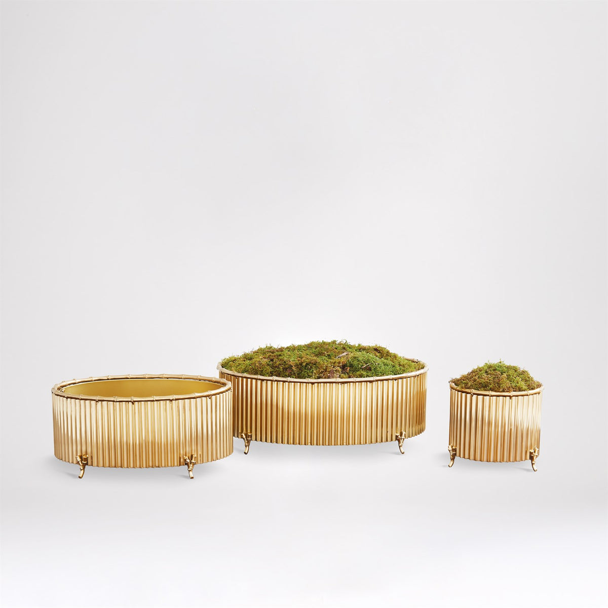 Cache-pot en bambou ondulé