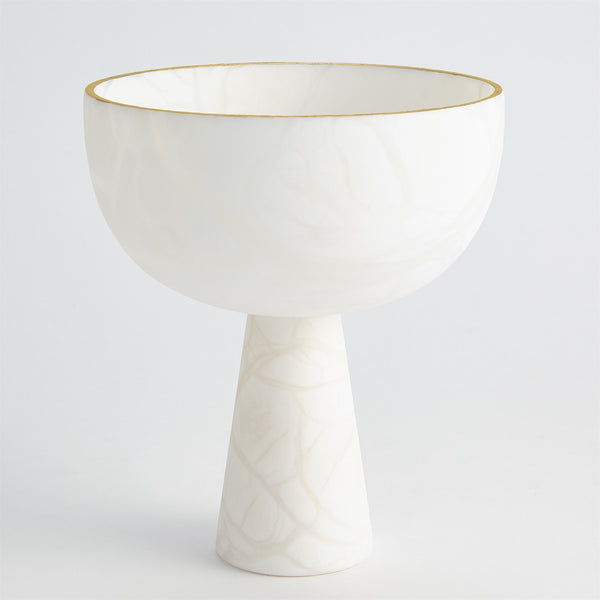 Footed Alabaster Bowl W/Gold