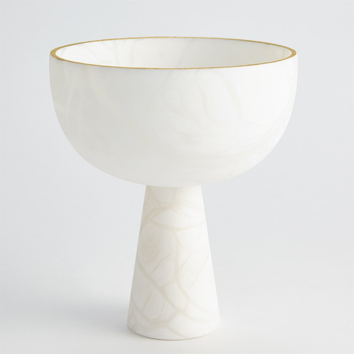 Bol en albâtre sur pied avec finition dorée