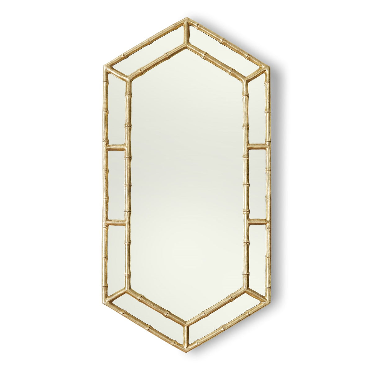 Miroir hexagonal en bambou