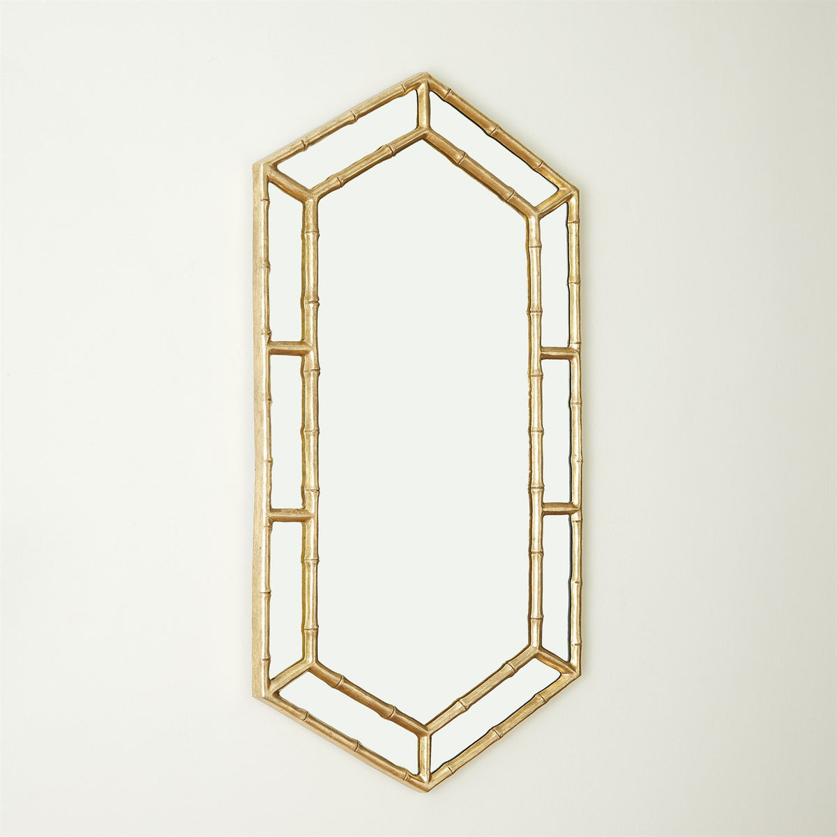 Miroir hexagonal en bambou