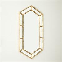 Miroir hexagonal en bambou