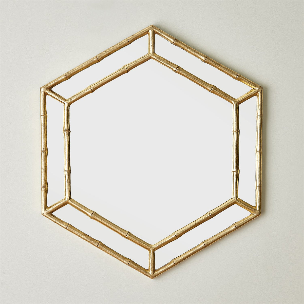 Miroir hexagonal en bambou