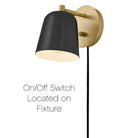Lark 84460LCB-BK Jojo Articulating Sconce in Lacquered Brass with Black accents