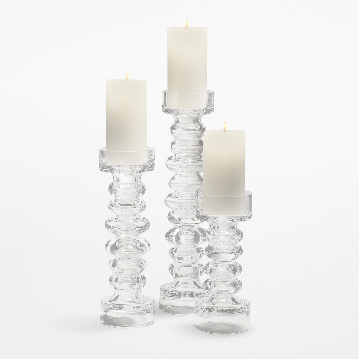 Bougeoir/vase en verre côtelé