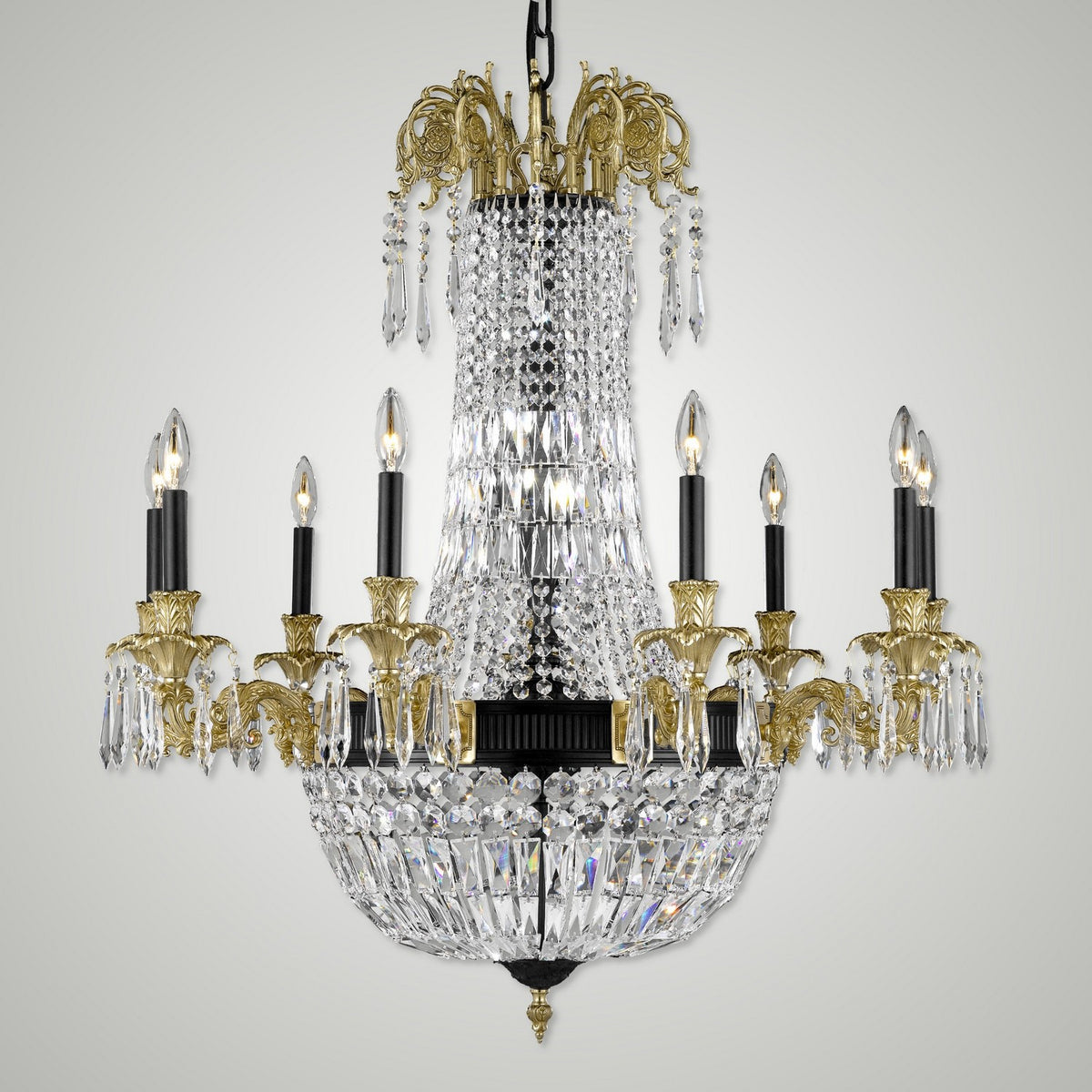 Finisterra Brass and Crystal Chandelier