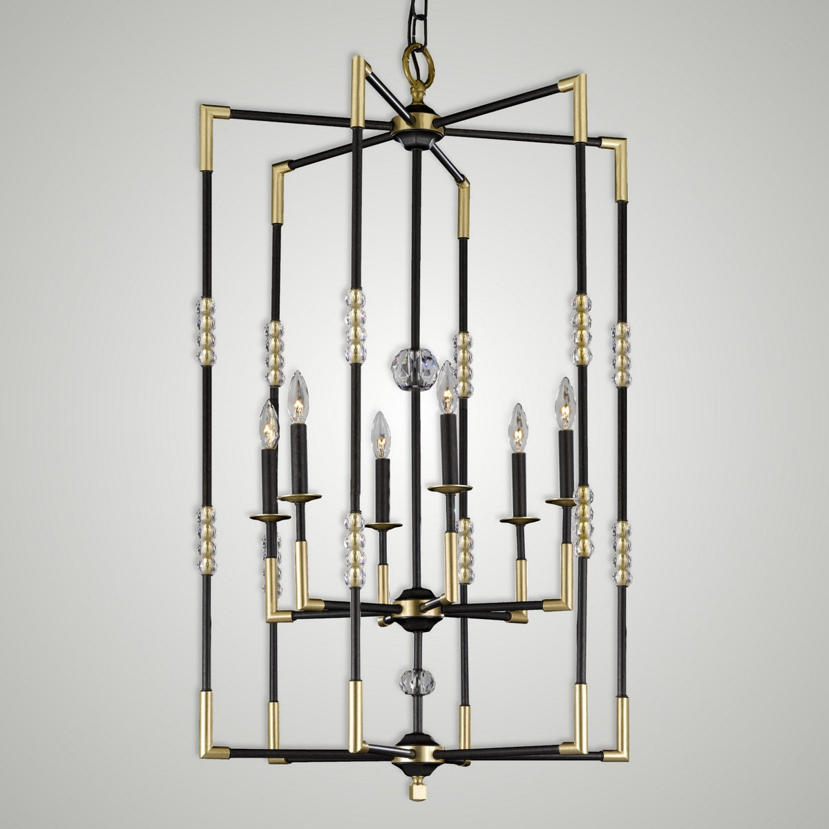 Magro Brass and Crystal Chandelier