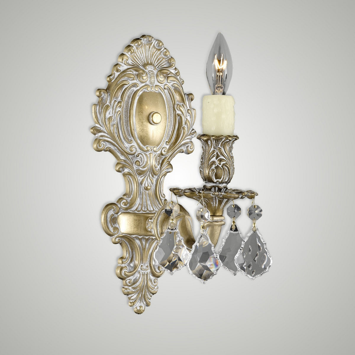 Brass and Crystal Wall Sconce WS9421