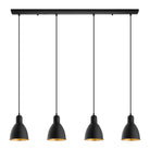 Eglo Canada - 203445A - Quatre lumières Suspension - Priddy 2 - Noir/Or