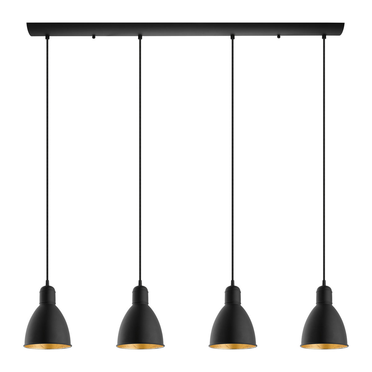 Eglo Canada - 203445A - Four Light Pendant - Priddy 2 - Black/Gold