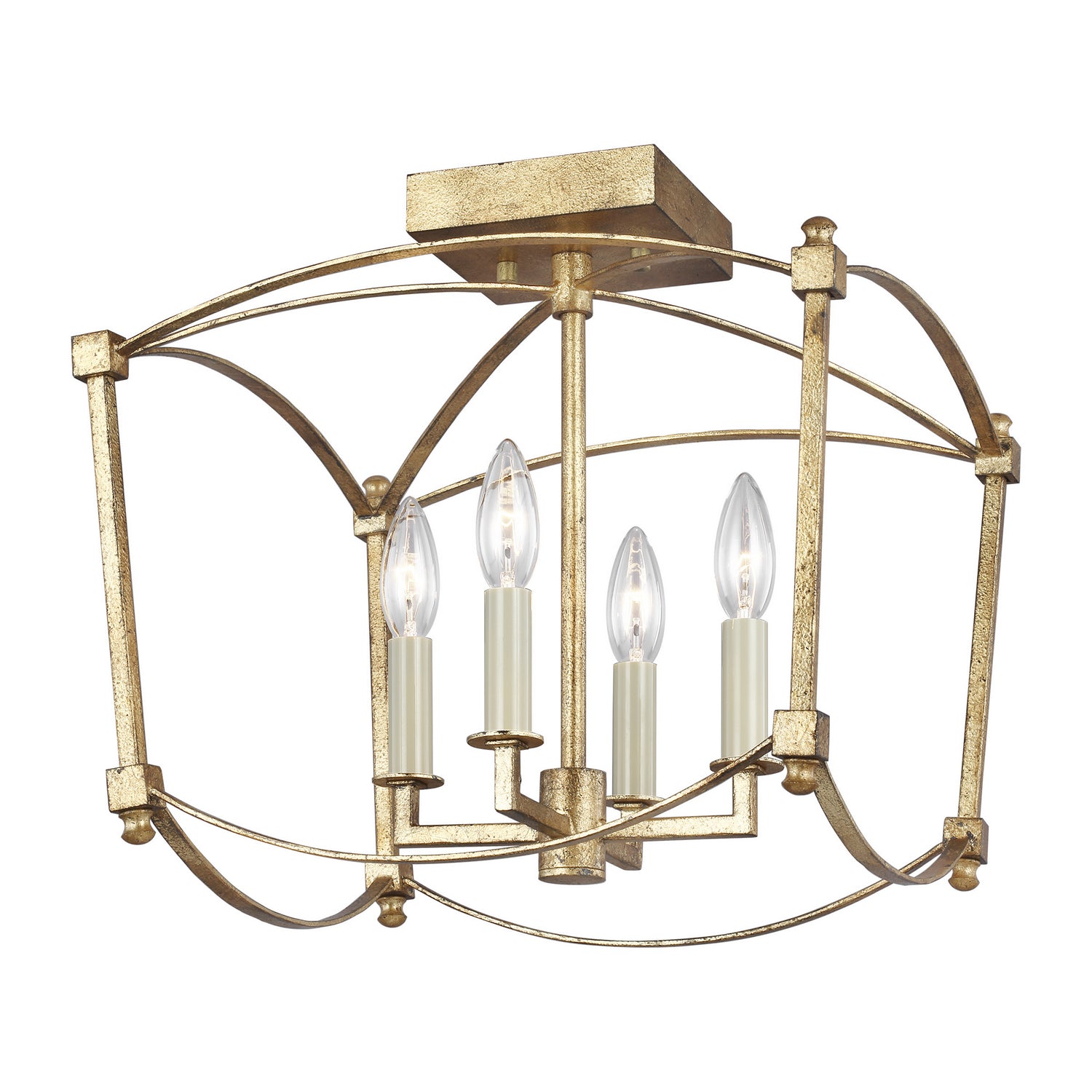 Visual Comfort Studio Canada - SF350ADB - Four Light Semi-Flush Mount - Thayer - Antique Gild