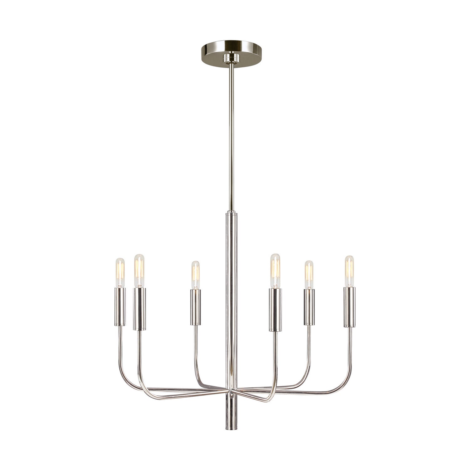 Visual Comfort Studio Canada - EC1006PN - Six Light Chandelier - Brianna - Polished Nickel