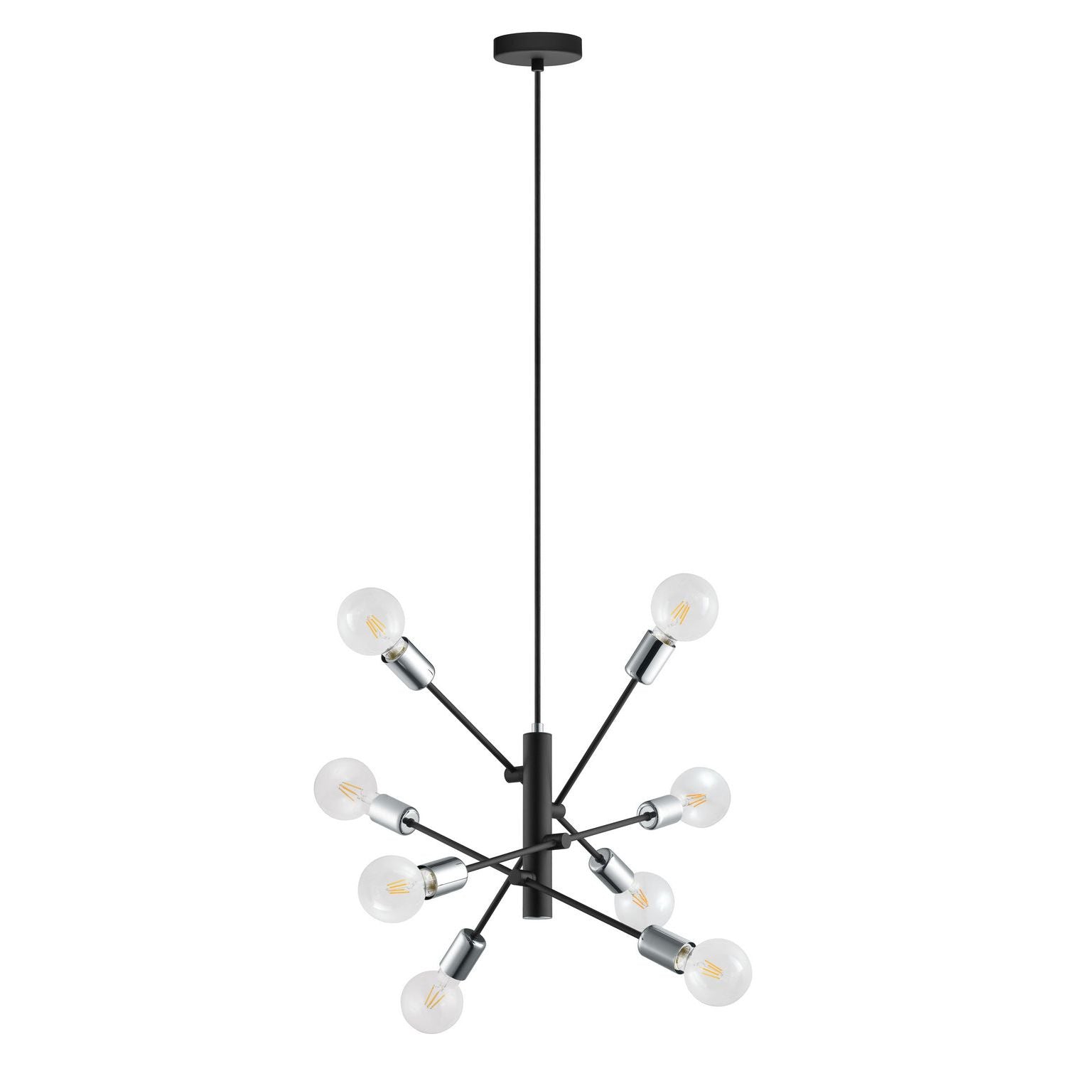 Eglo Canada - 203386A - Eight Light Suspension - Gradoli - Black & Chrome