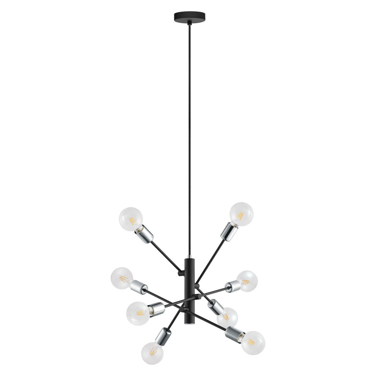 Eglo Canada - 203386A - Eight Light Suspension - Gradoli - Black & Chrome