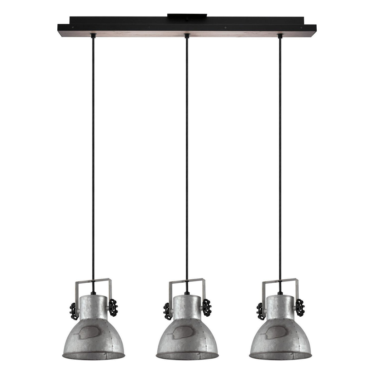 Eglo Canada - 203399A - Three Light Suspension - Barnstaple - Black & Bleached Wood