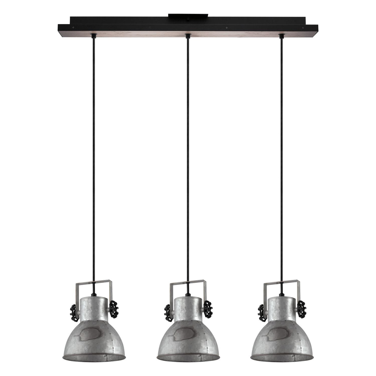 Eglo Canada - 203399A - Three Light Suspension - Barnstaple - Black & Bleached Wood