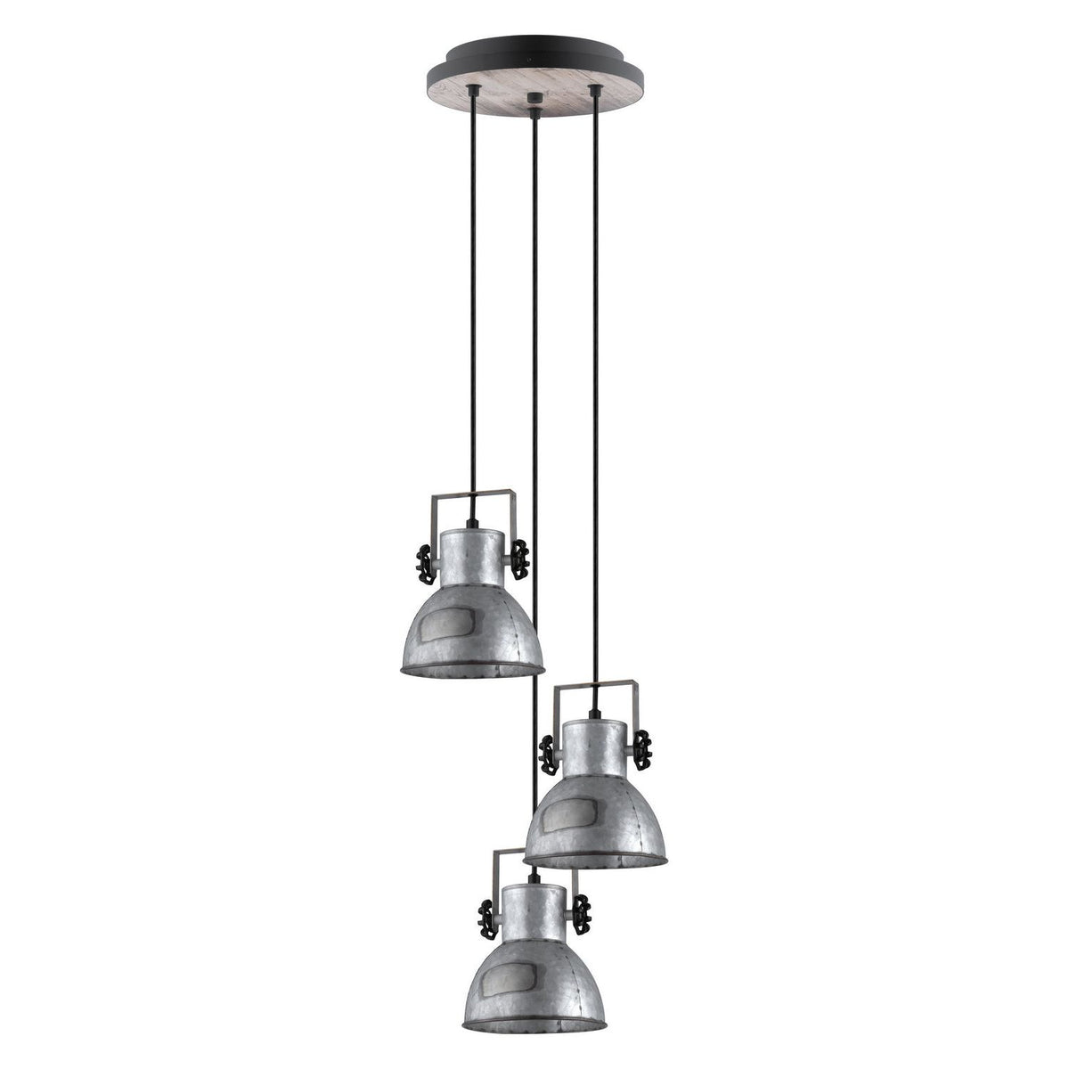Eglo Canada - 49647A - Three Light Suspension - Barnstaple - Black & Bleached Wood