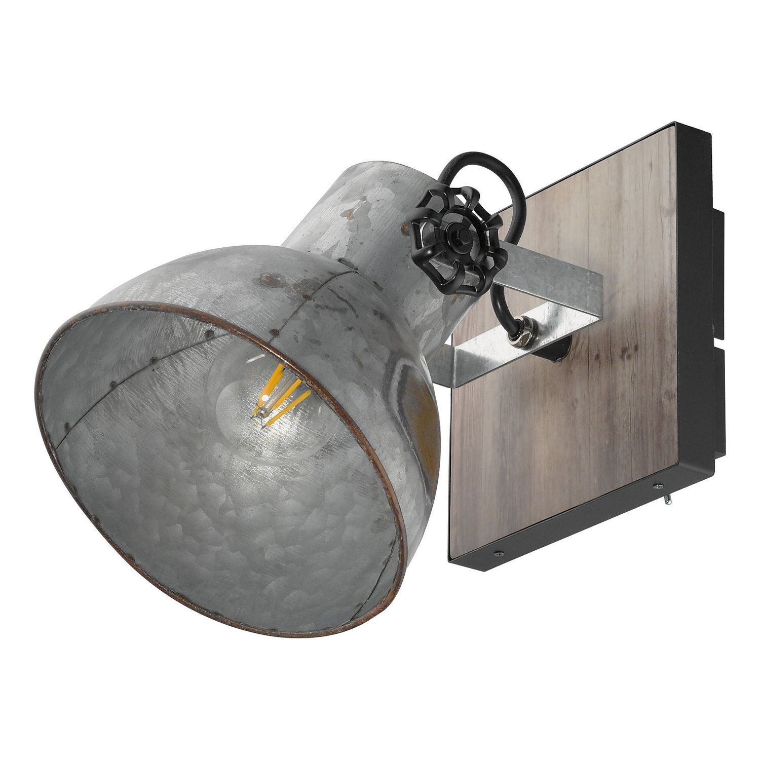 Eglo Canada - 49648A - One Light Wall Mount - Barnstaple - Black & Bleached Wood