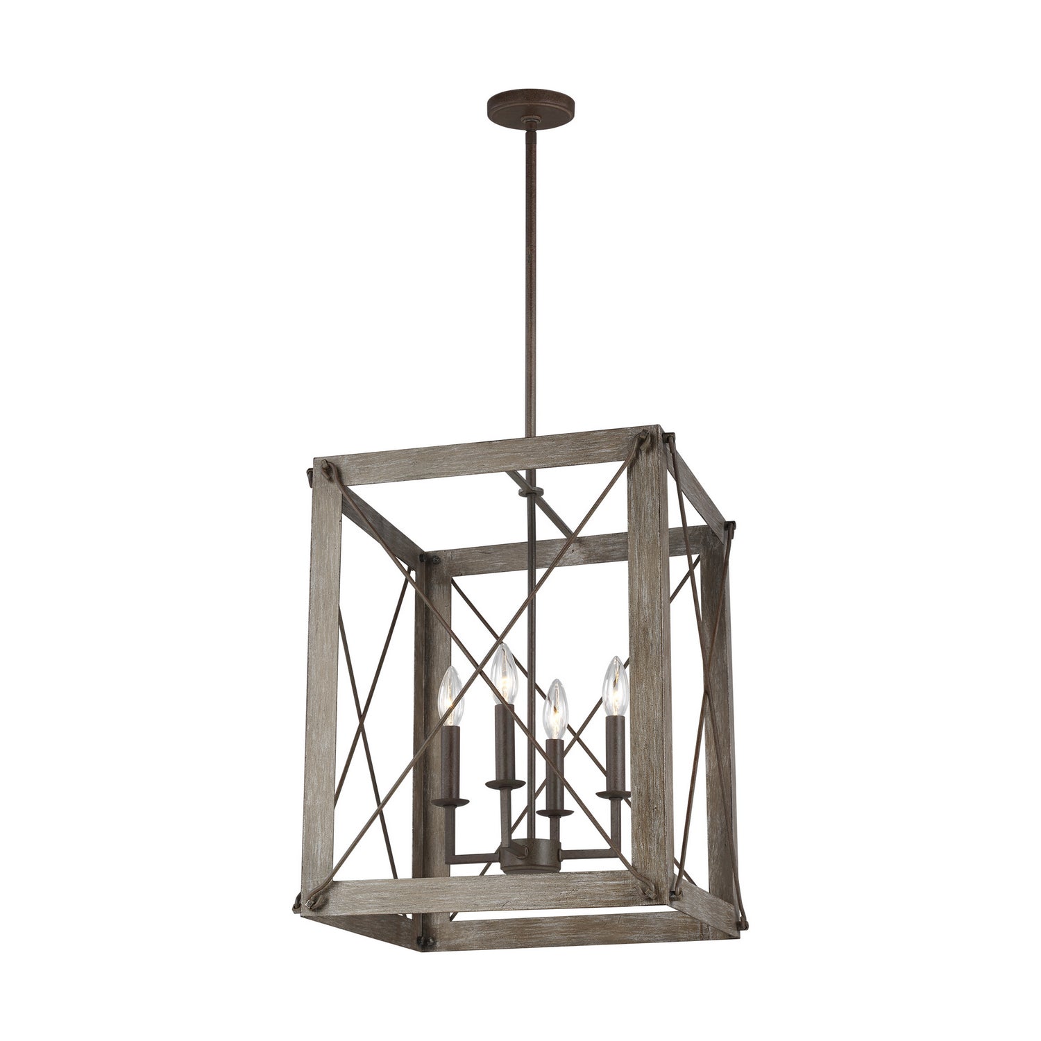 Visual Comfort Studio Canada - 6526304-872 - Four Light Hall / Foyer Pendant - Thornwood - Washed Pine