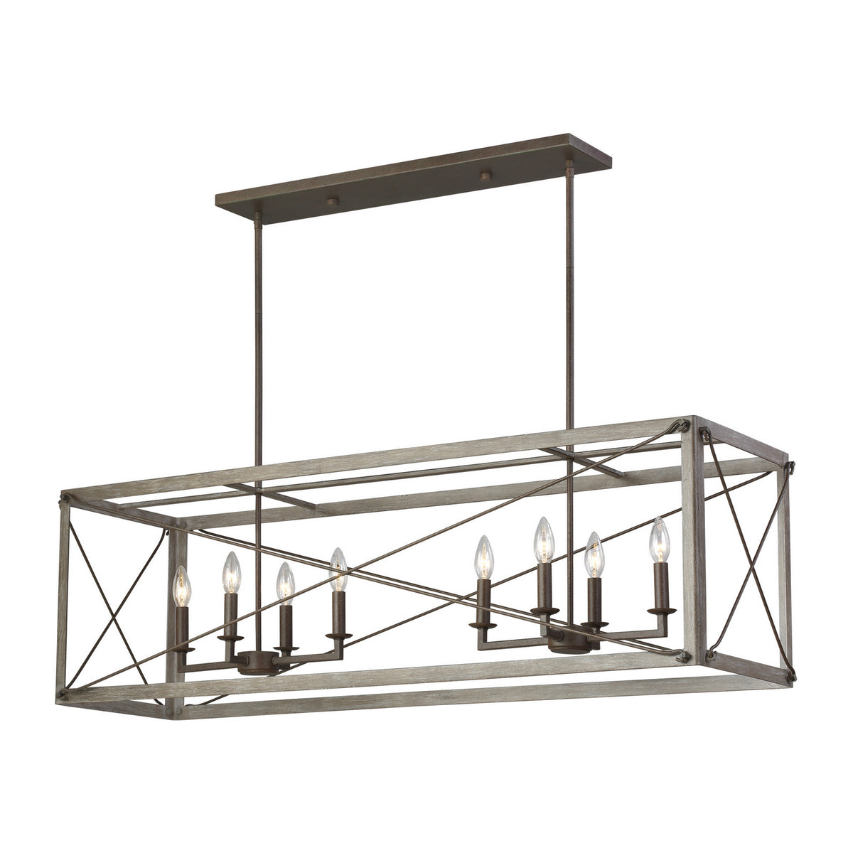 Visual Comfort Studio Canada - 6626308EN-872 - Eight Light Island Pendant - Thornwood - Washed Pine