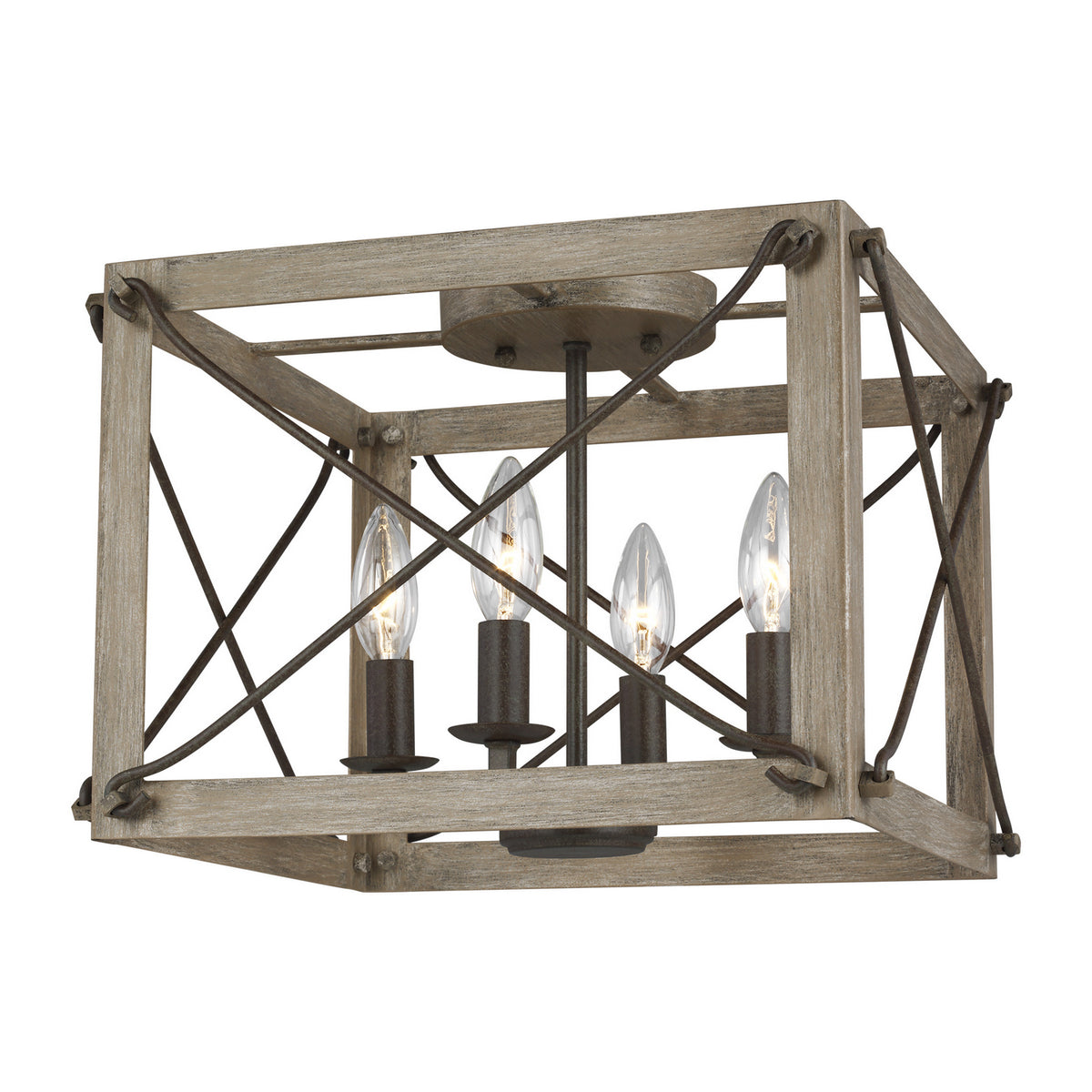 Visual Comfort Studio Canada - 7526304-872 - Four Light Flush Mount - Thornwood - Washed Pine