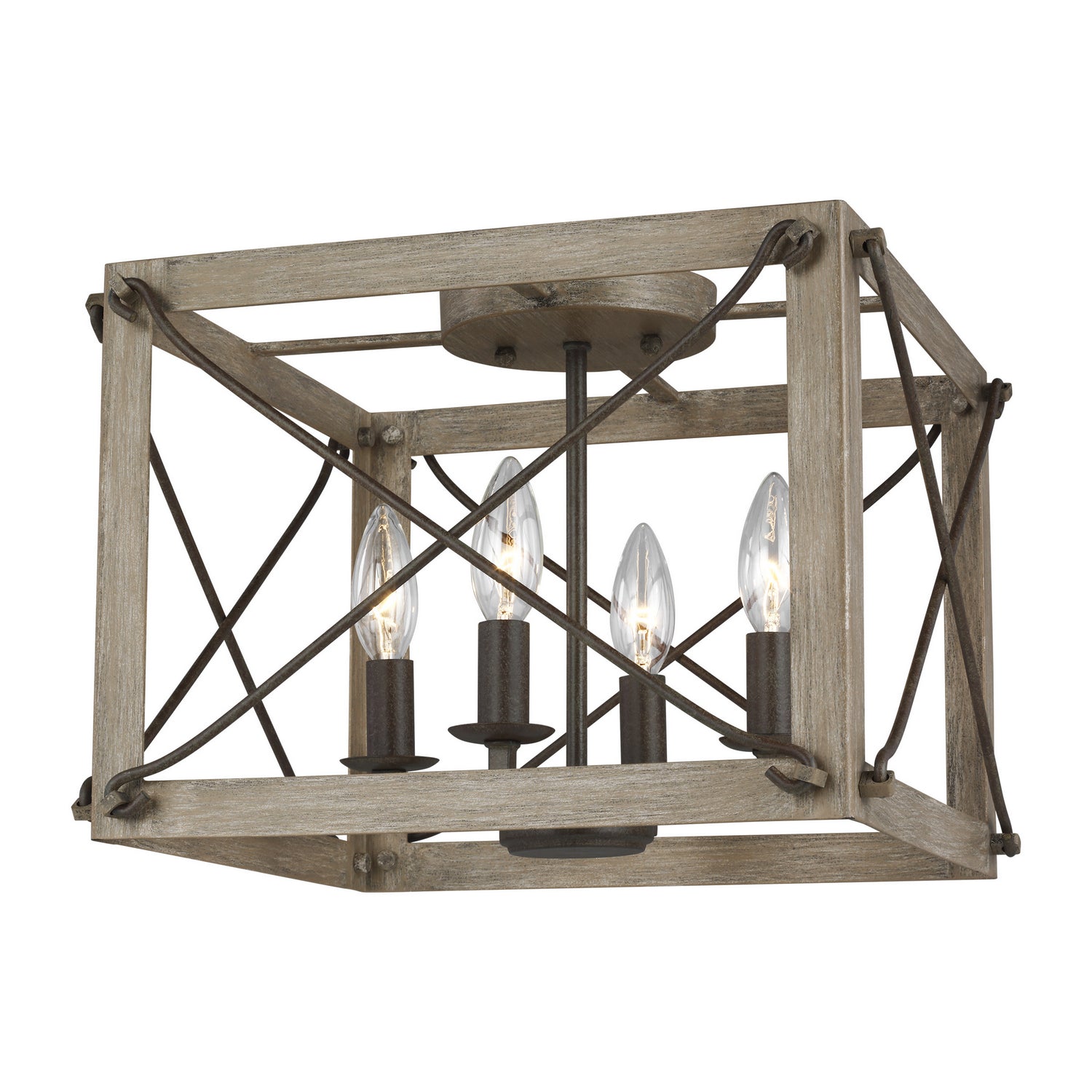 Visual Comfort Studio Canada - 7526304-872 - Four Light Flush Mount - Thornwood - Washed Pine