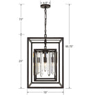 Crystorama - 8404-FB - Quatre lumières Suspendu - Hollis - Bronze forgé