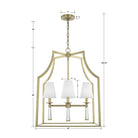 Crystorama - 8864-AG - Quatre lumières Suspendu - Baxter - Laiton vieilli