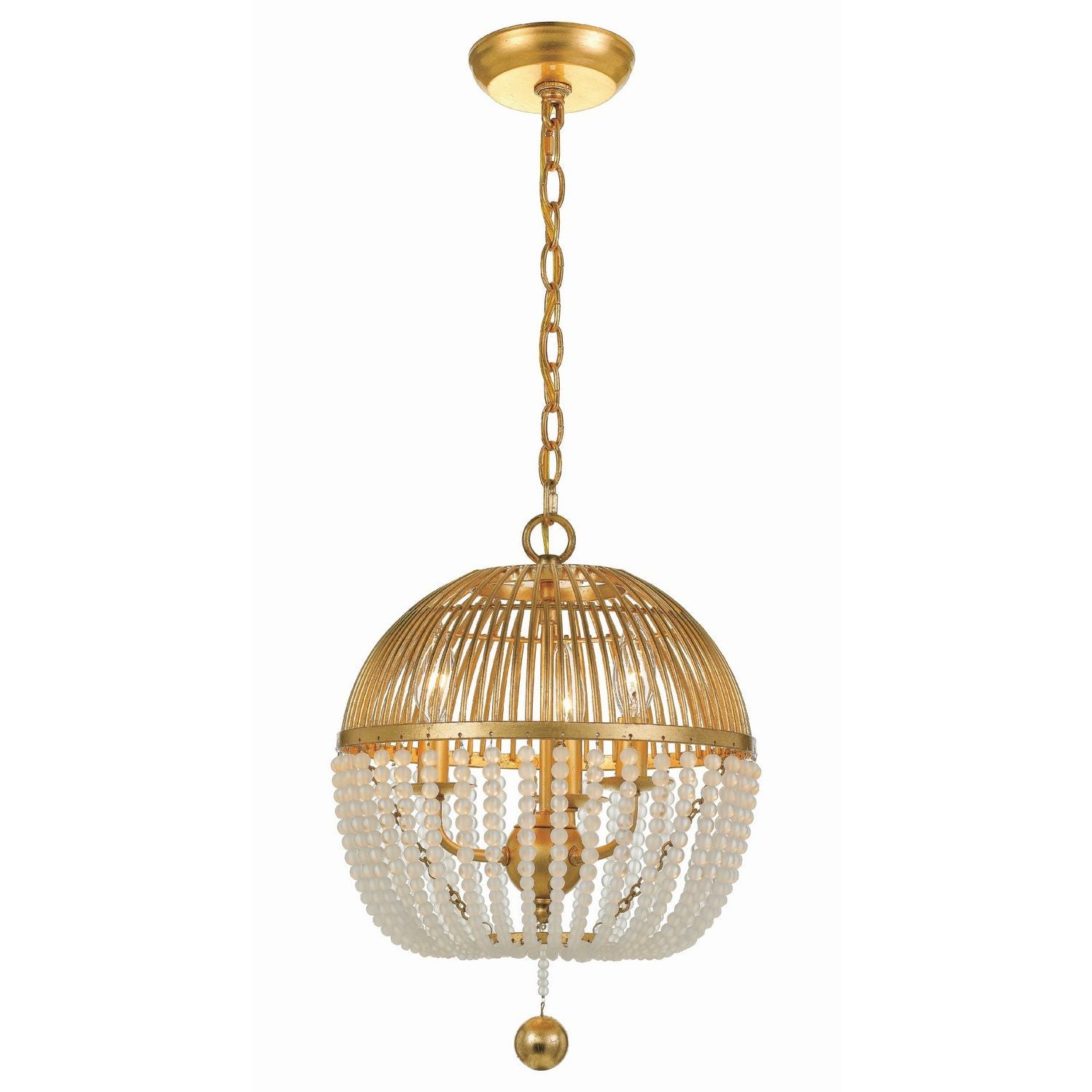 Crystorama - DUV-623-GA - Mini lampe à trois lumières Suspendu - Duval - Or antique