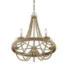 Meridian M10014-97 Cinq Lumières Suspendu en bois naturel avec corde