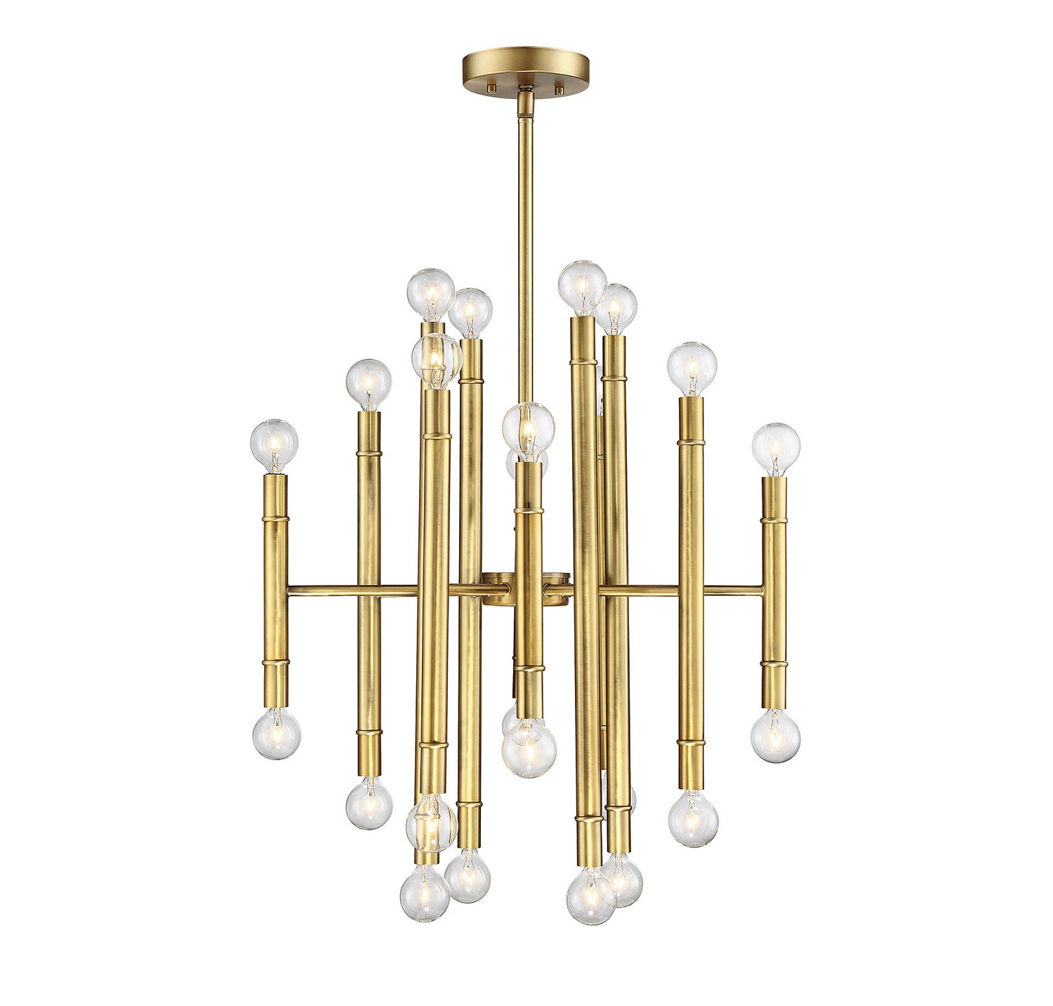 Meridian M10040NB 24 Light Chandelier in Natural Brass