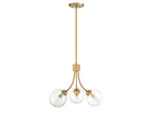 Meridian M10057NB Trois lumières Suspendu en laiton naturel