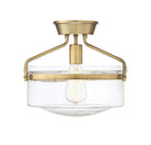 Meridian M60011NB Une lumière semi-Plafonnier en laiton naturel