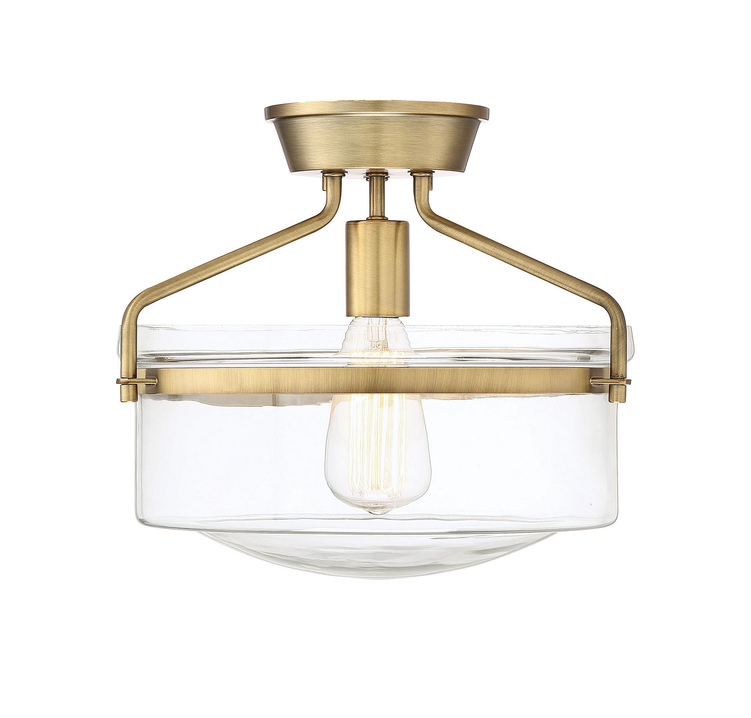 Meridian M60011NB Une lumière semi-Plafonnier en laiton naturel