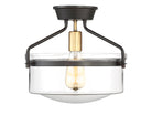 Meridian M60011ORBNB Une lumière semi-automatiquePlafonnier en bronze huilé avec laiton naturel