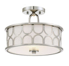 Meridian M60015PN Two Light Semi-Flush Mount in Polished Nickel