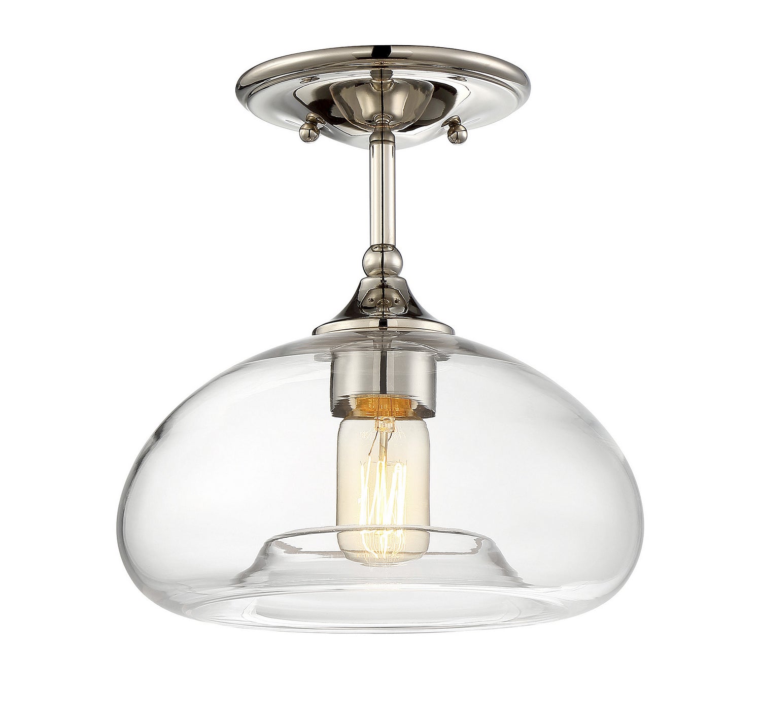 Meridian M60017PN Une lumière semi-Plafonnier en nickel poli
