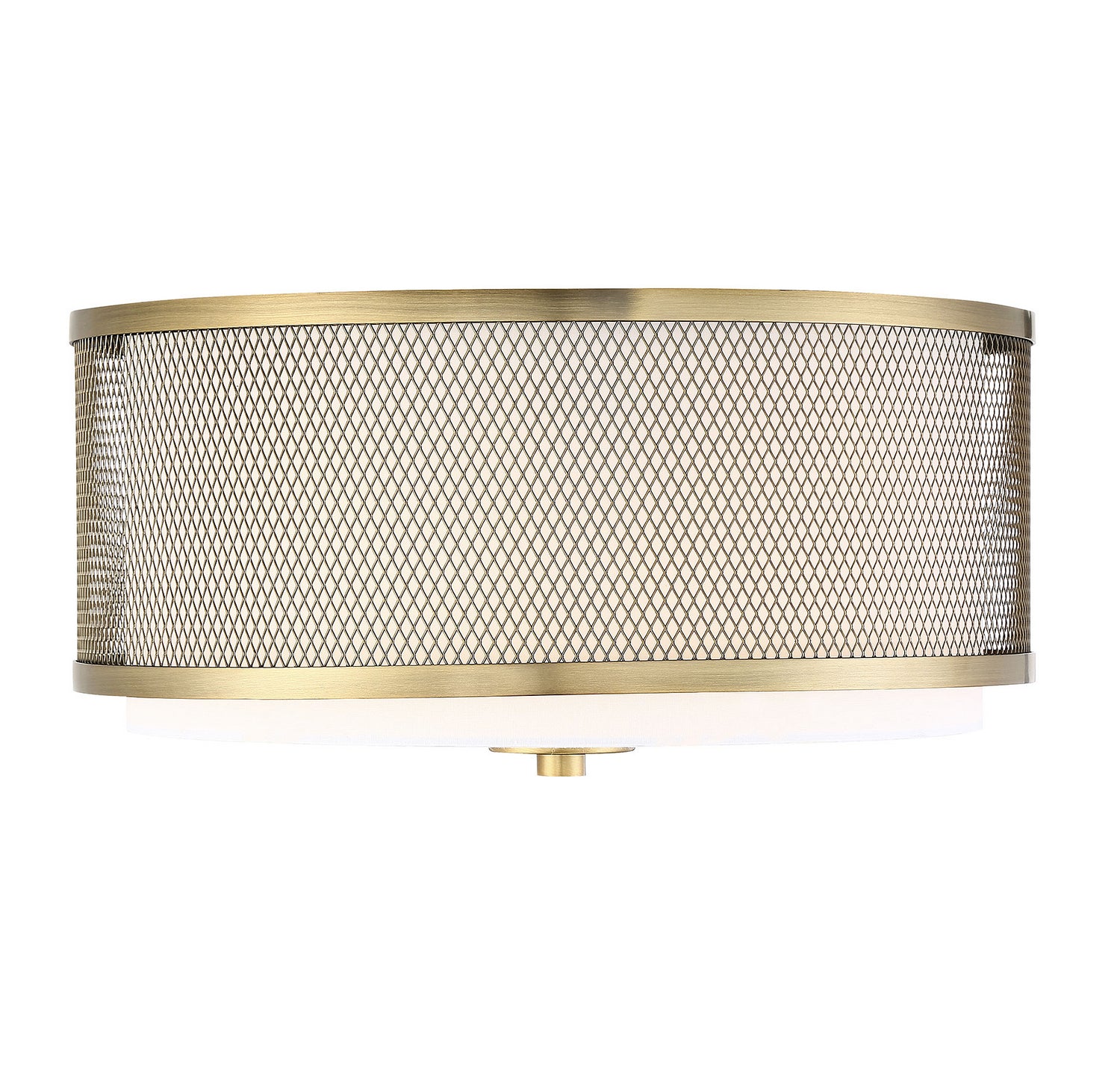 Meridian M60018NB Three Light Flush Mount in Natural Brass