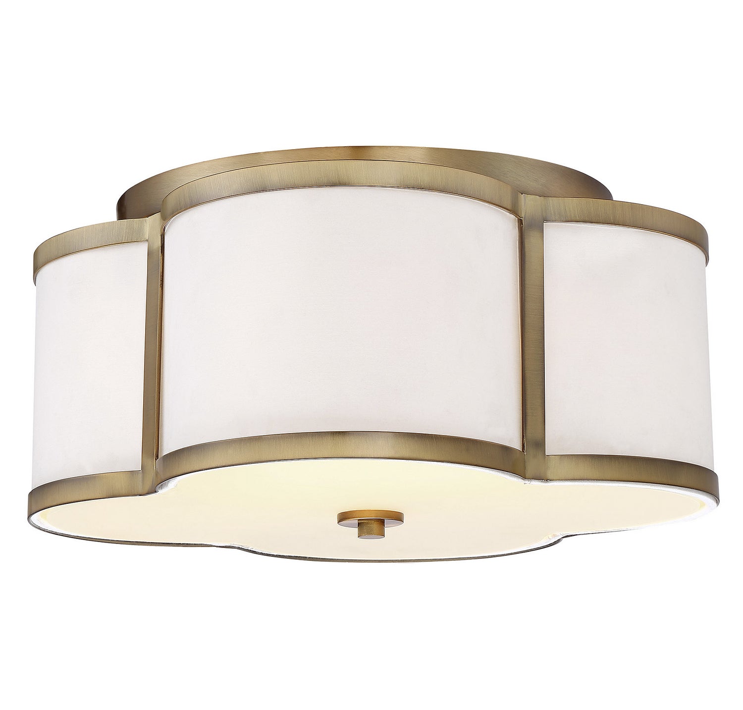 Meridian M60020NB Three Light Semi-Flush Mount in Natural Brass