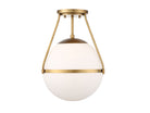 Meridian M60054NB Une lumière semi-Plafonnier en laiton naturel