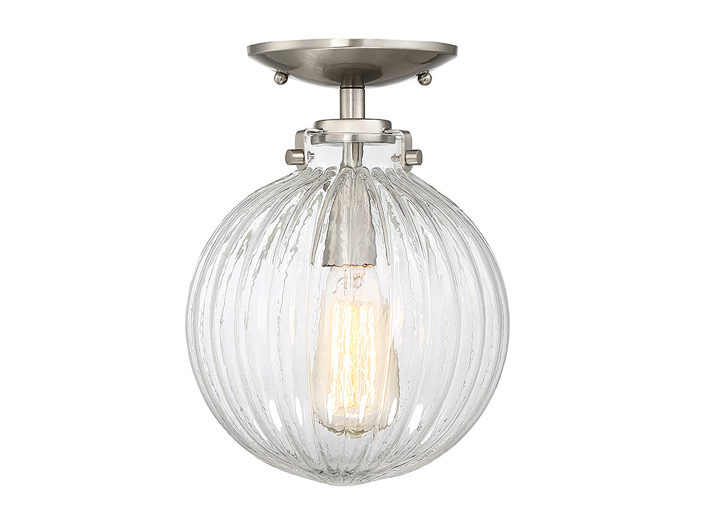 Meridian M60056BN One Light Semi-Flush Mount in Brushed Nickel