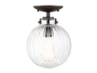Meridian M60056ORB One Light Semi-Flush Mount in Oil Rubbed Bronze
